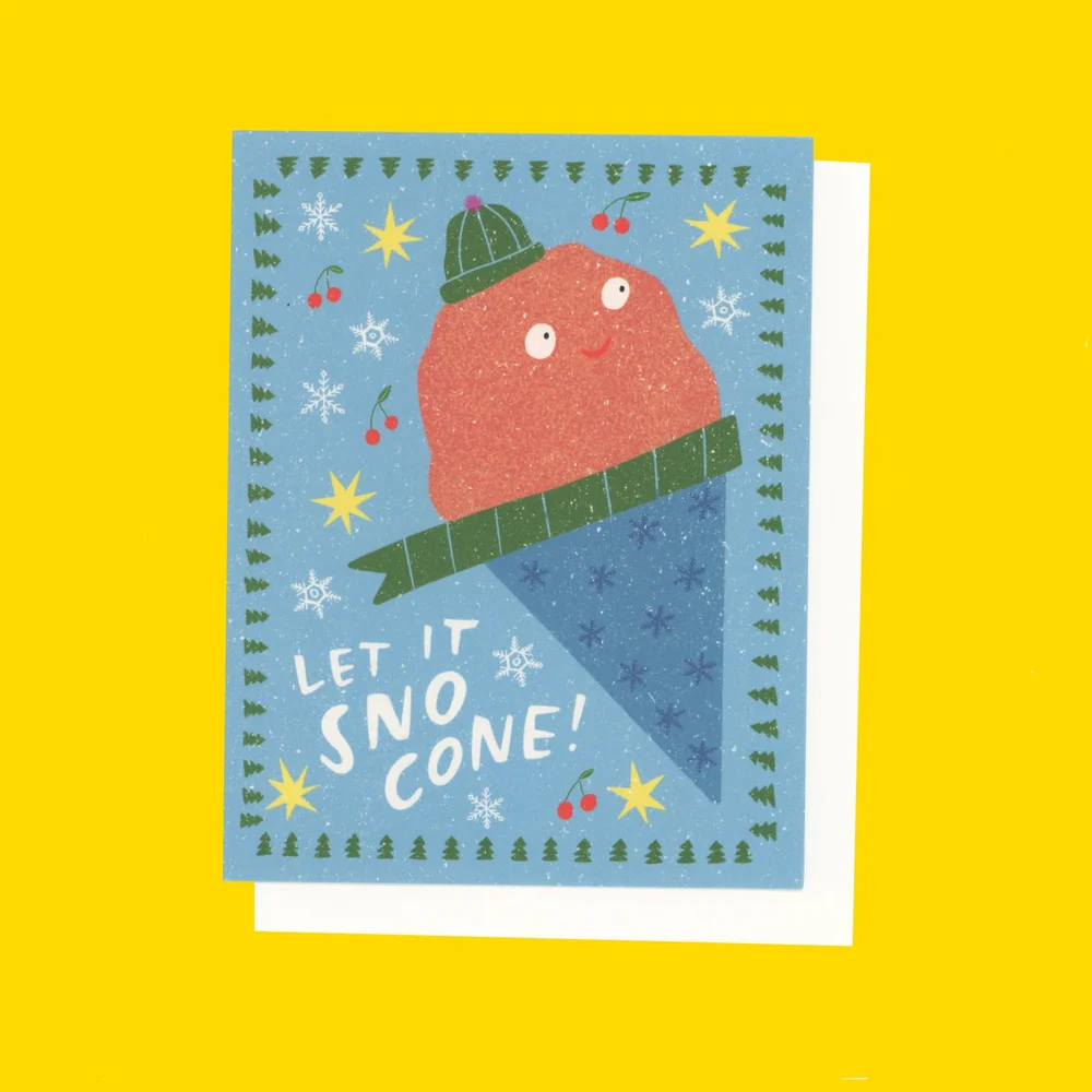 Let It Sno Cone postcard  Emily Wallace
