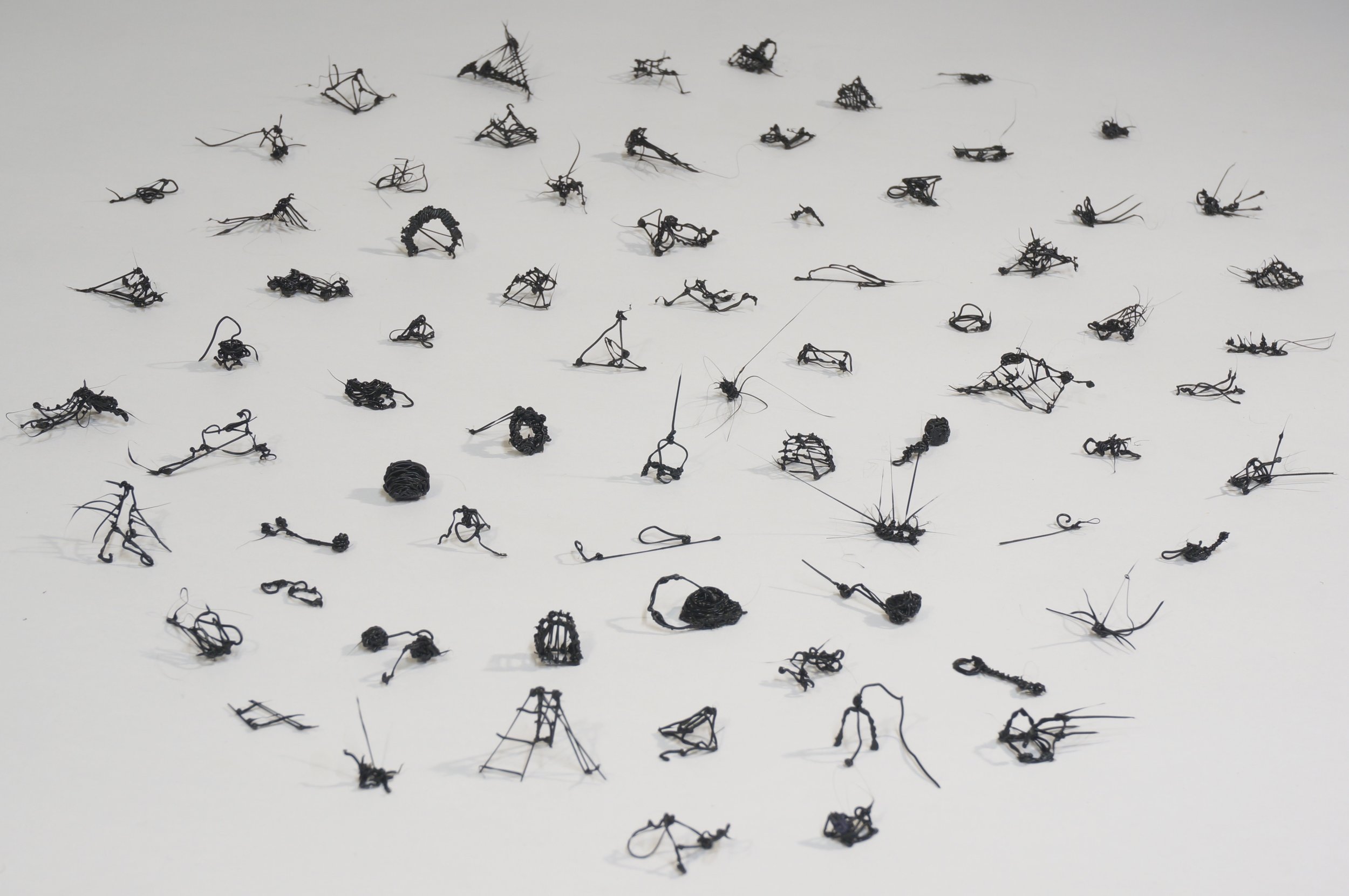"Tiny Obstacles" is an ongoing series begun in 2016, objects range from 3/4" x 3/4" x 3/4" to 2"x 2"x2" and are made of ABS plastic