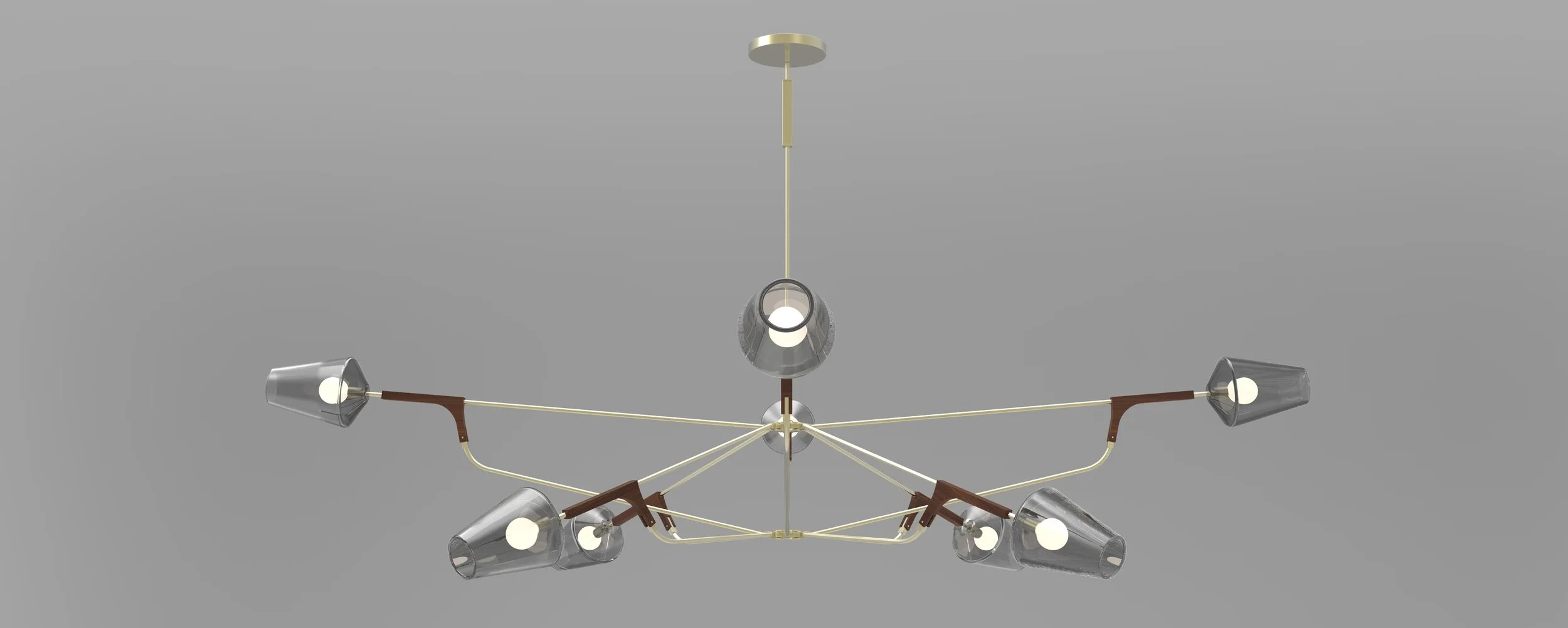  Beautiful brass and walnut connections. 