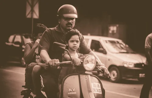 Family on a scooter