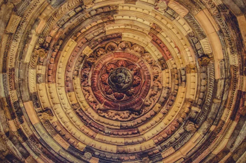 Ceiling detail inside Quwwat-ul Islam mosque