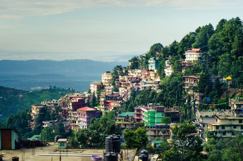 View of McLeod Ganj, Dharamsala, Himachal Pradesh