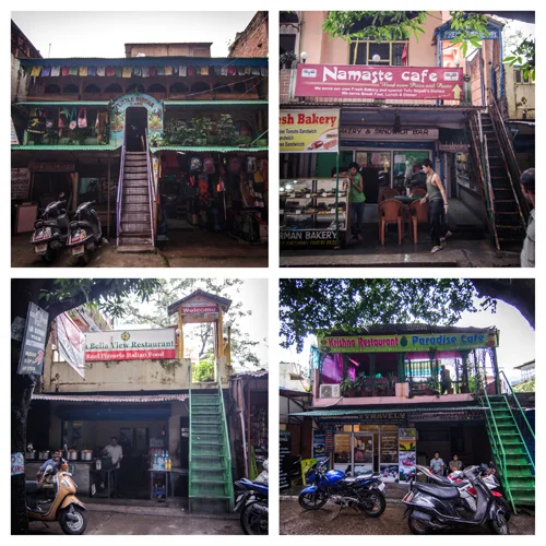 The four main cafes, which all overlook the Ganga