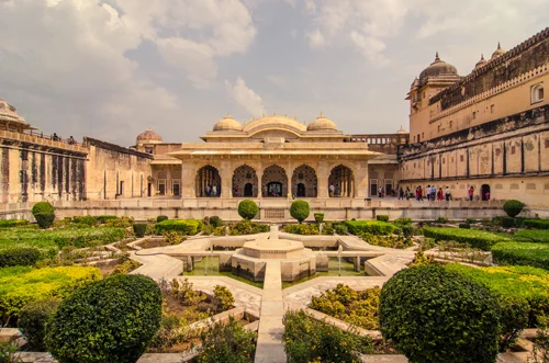 Summer and winter palaces, with Mughal garden dominating the courtyard