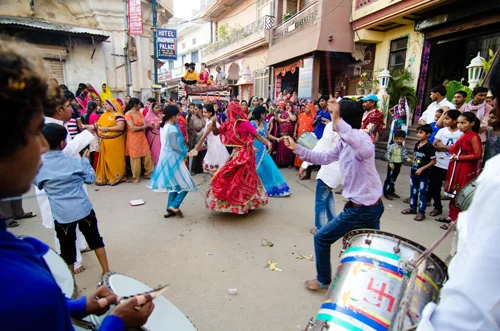 The start of the Ganesh festival in the afternoon
