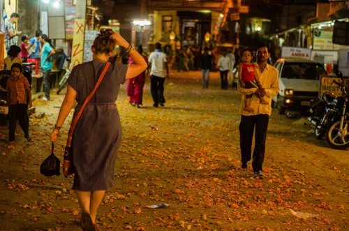 Walking home after the festival