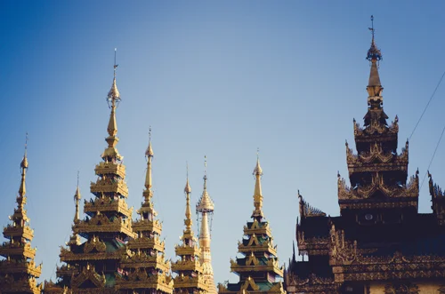 Some of the ornate roofs of the temples that fill the complex.