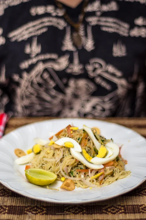 Noodle salad at Be Kind to Animals: The Moon in Bagan.