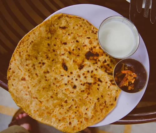 Aloo Parantha with Curd and Pickle (the Indian Breakfast that changed his life)