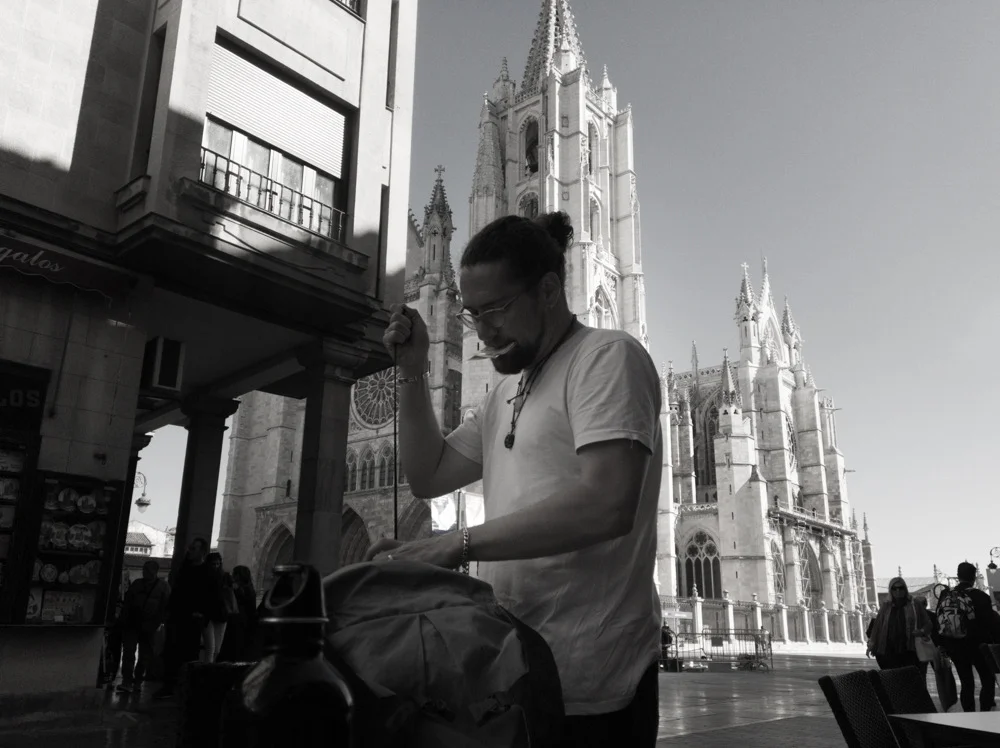 Just finishing our lunch in Leon