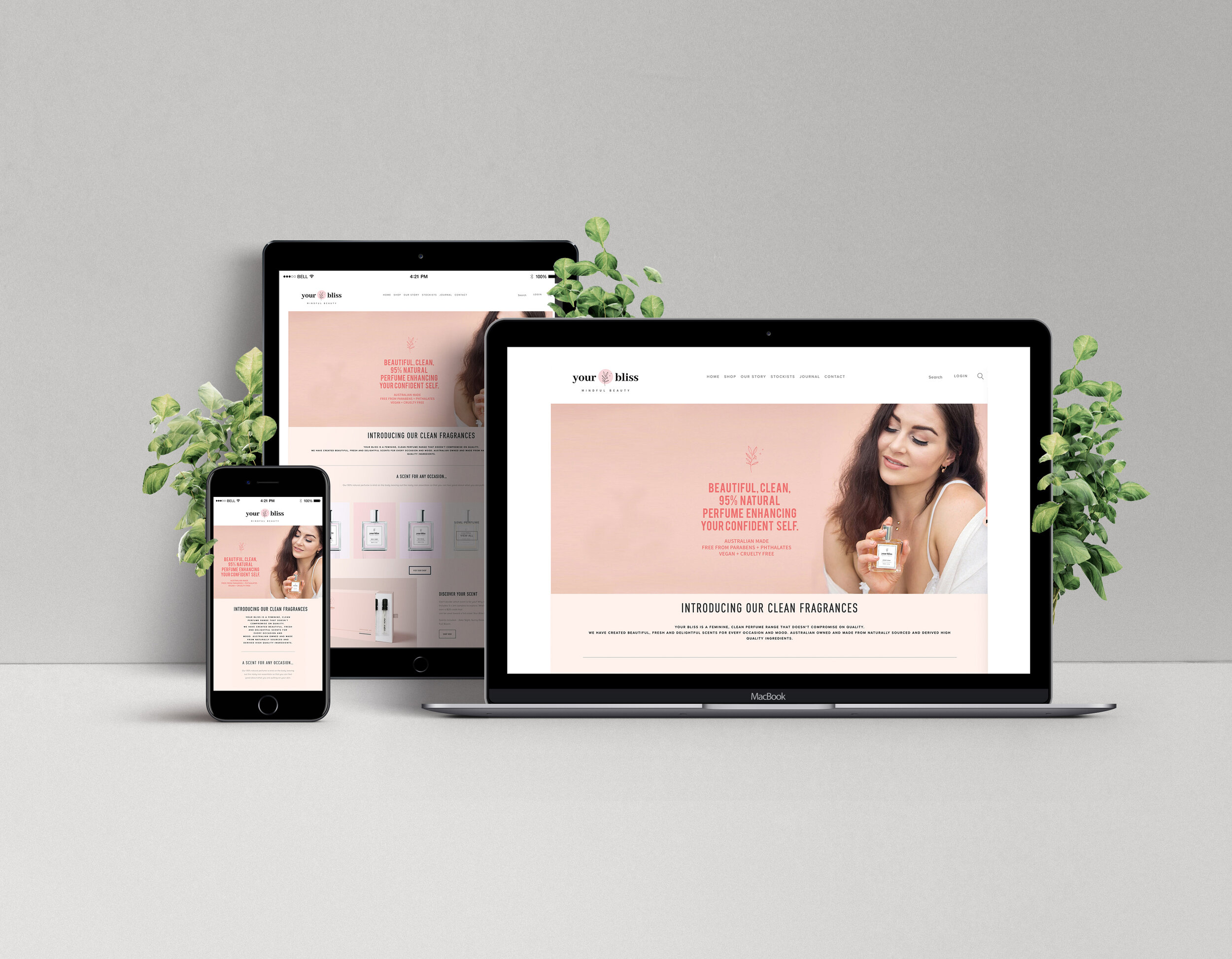  Website Design using Squarespace platform for natural perfumes company. 