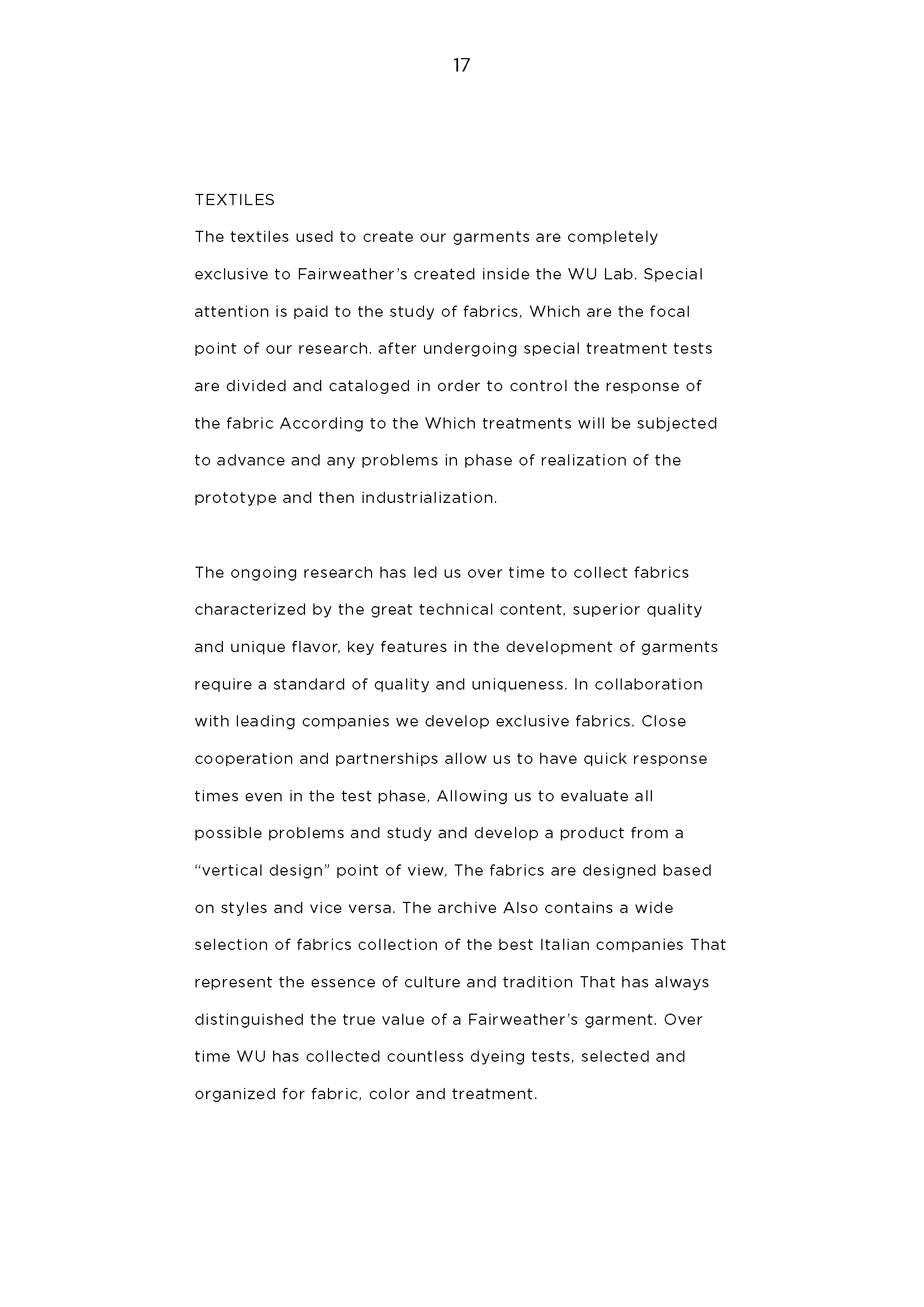 Fairweather's Brand Book