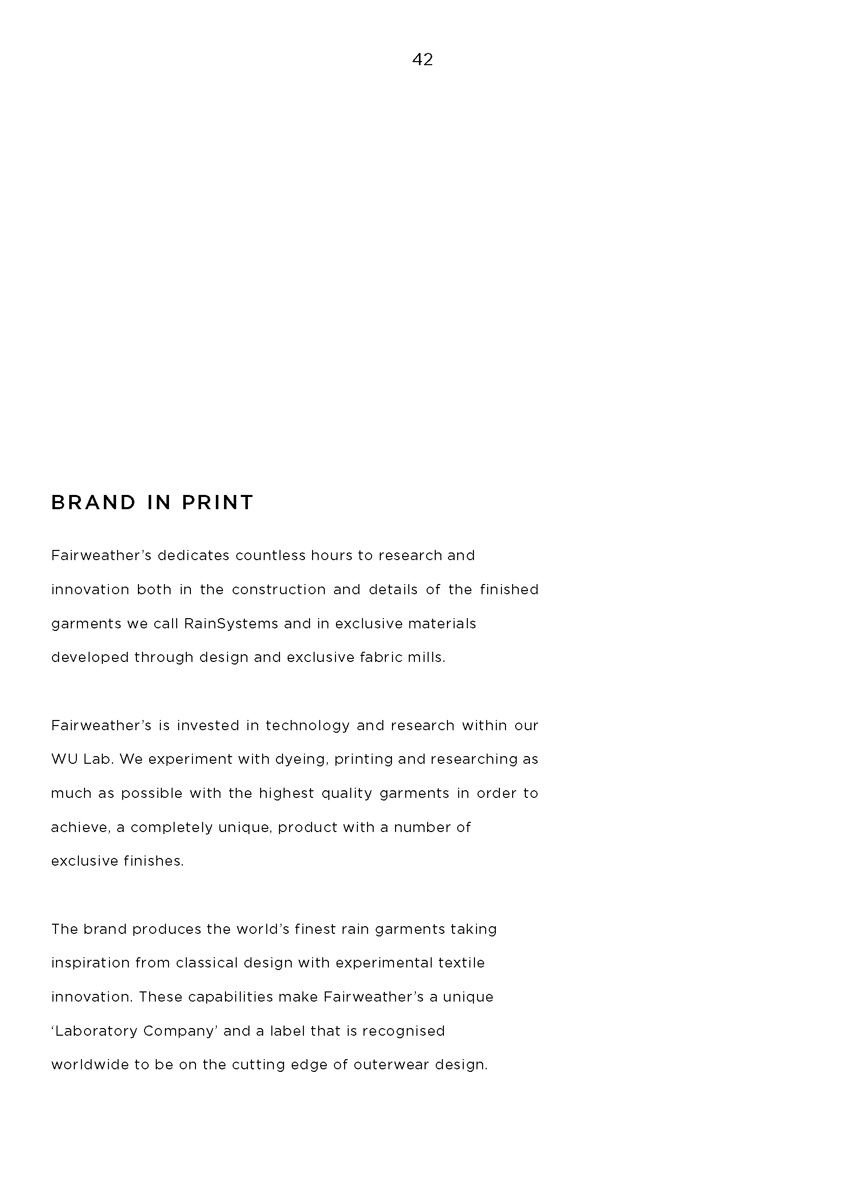 Fairweather's Brand Book