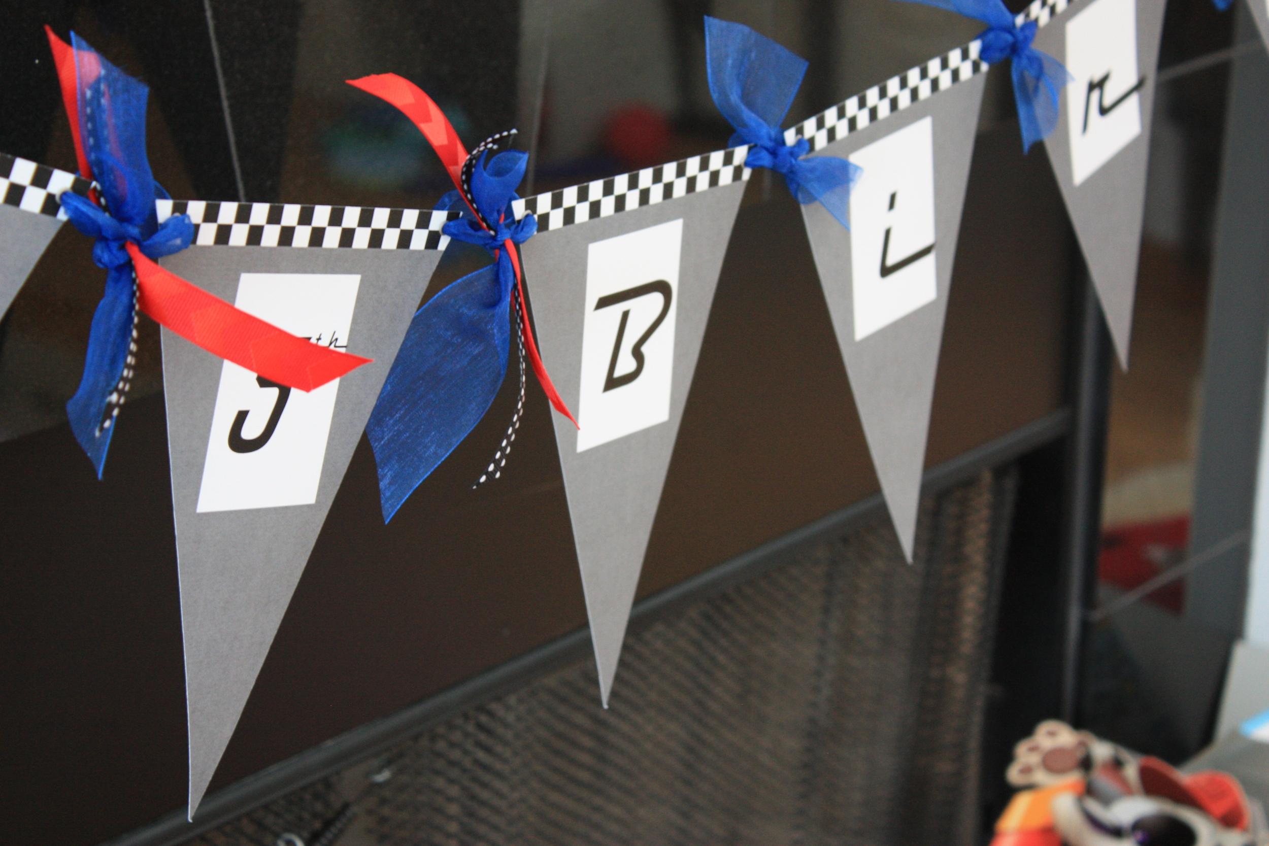 Race Car Theme Birthday Banner