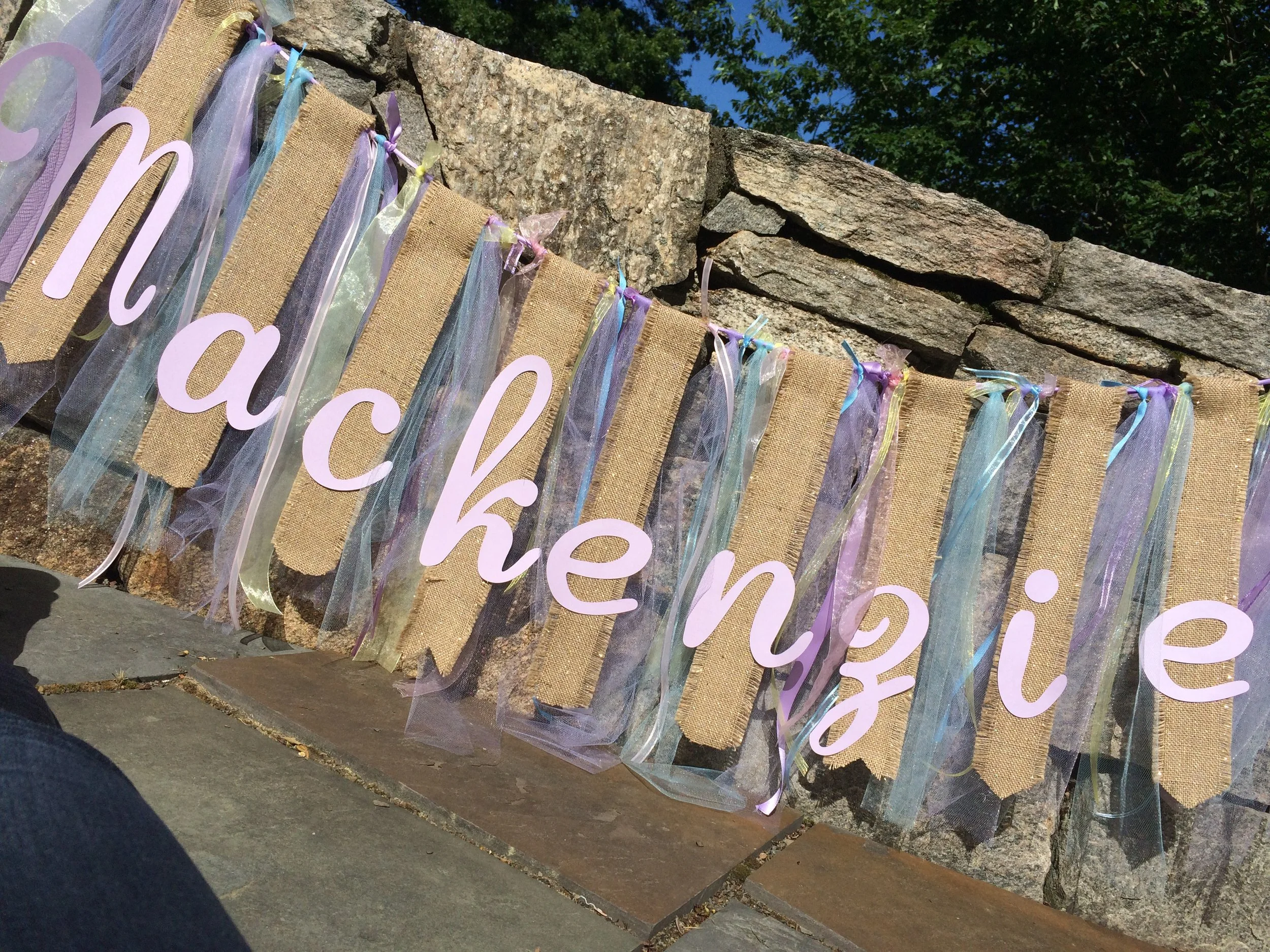Name Banner in Pastels & Burlap