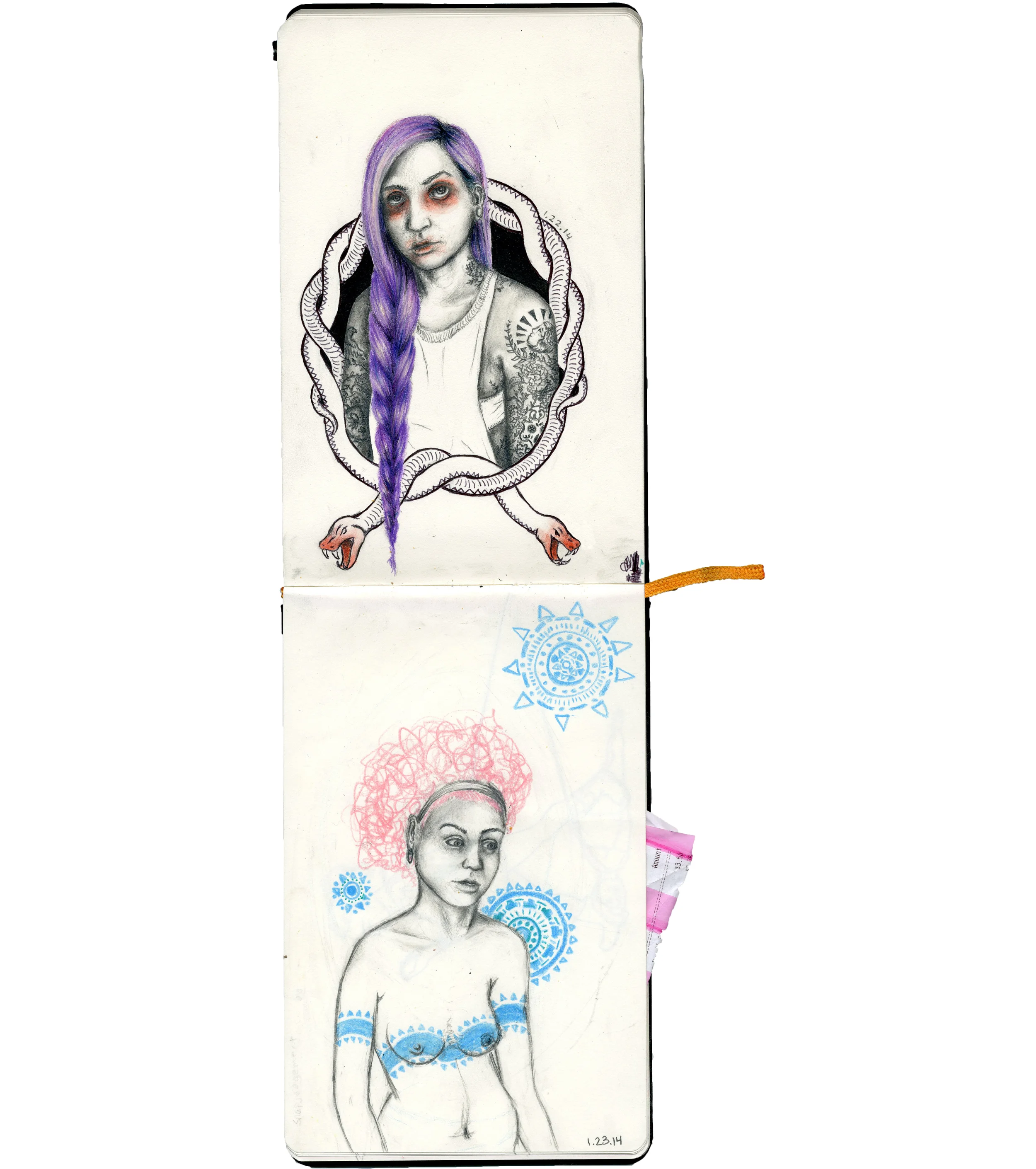 sketchbook2014. girls with colored hair.jpg