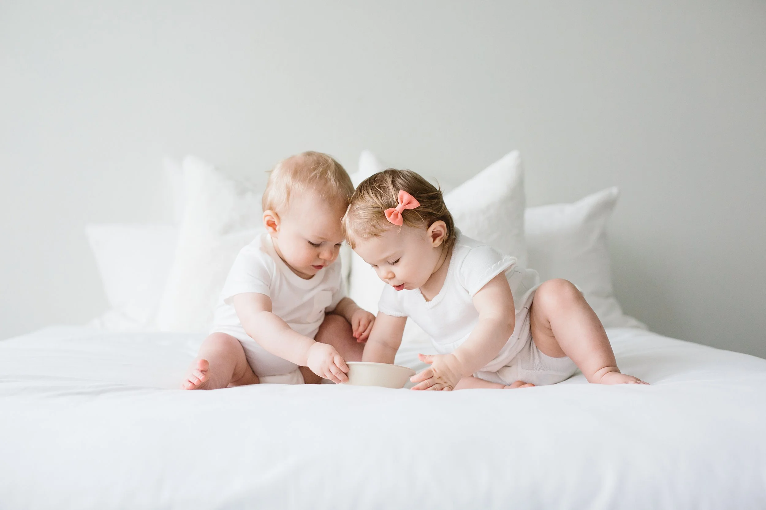 Everly &amp; Parker ~ Twin Milestone Session In The Studio ~ Austin Texas Baby Photographer