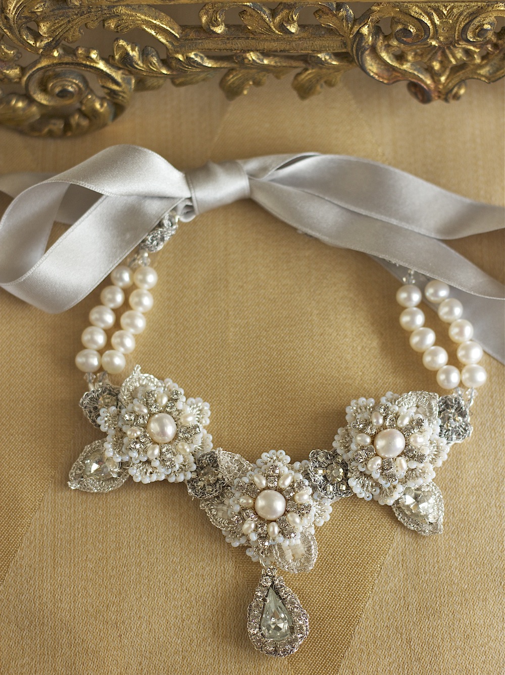 Sonnet Necklace - Halo Headband — Edera Jewelry | Heirloom Lace Wedding ...