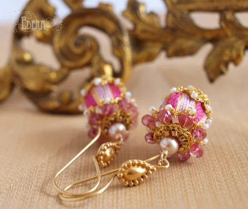 framboise-earrings-raspberry-gold-pink-pearls.jpg