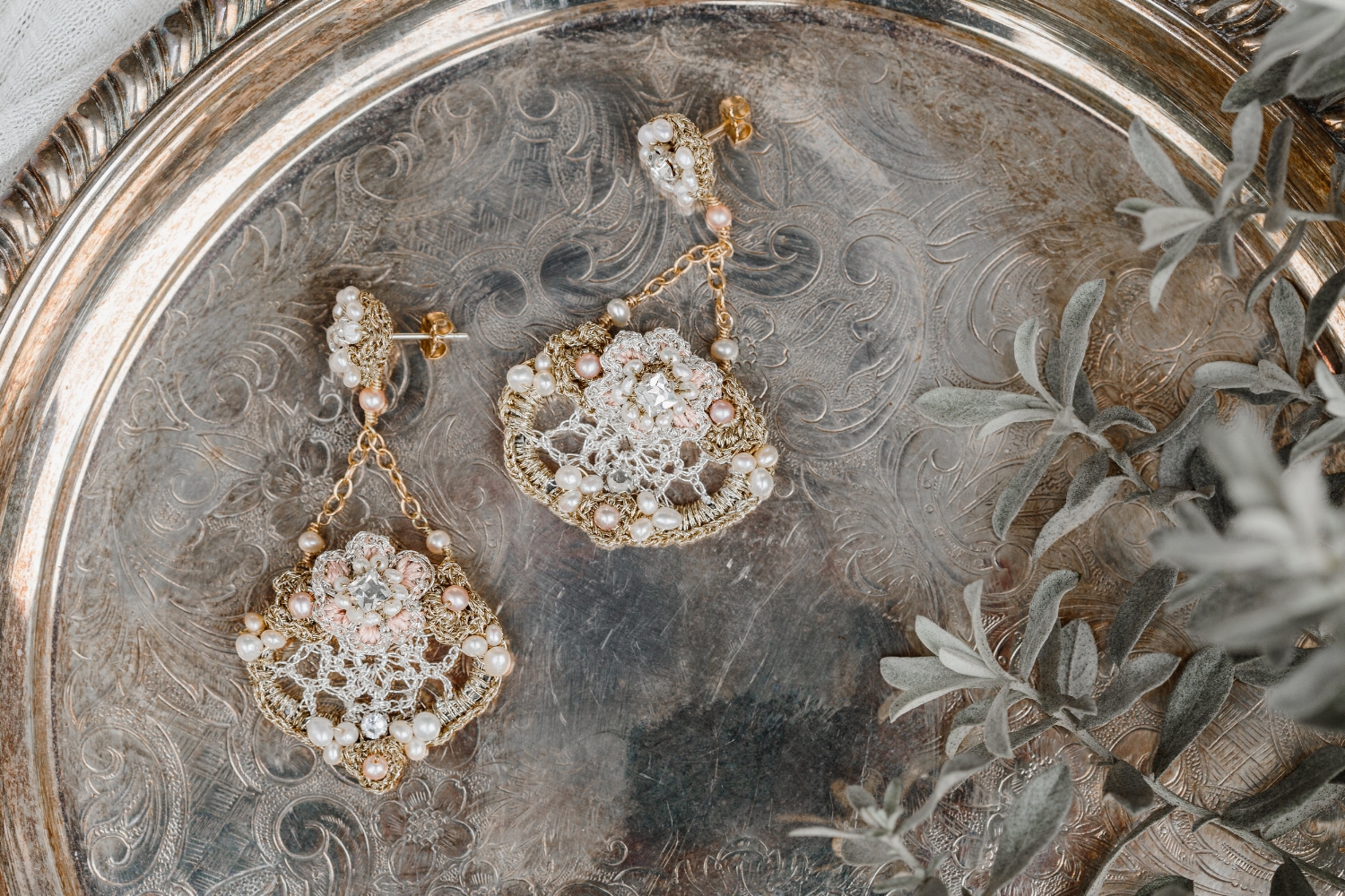 Blush Couture Statement Chandelier Wedding Earrings | Crystal Bridal Drop Earrings