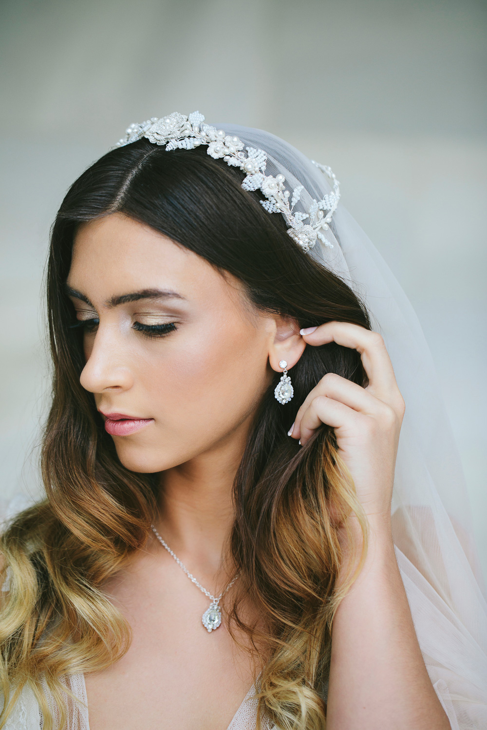 Aquarelle Tiara — Edera Jewelry  Heirloom Lace Wedding Accessories