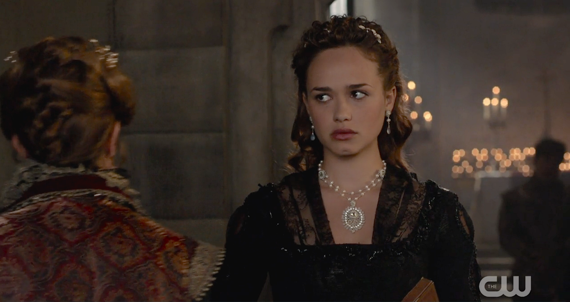 Edera 'Lilliane' necklace and 'Fleurette' earrings featured on Reign. 