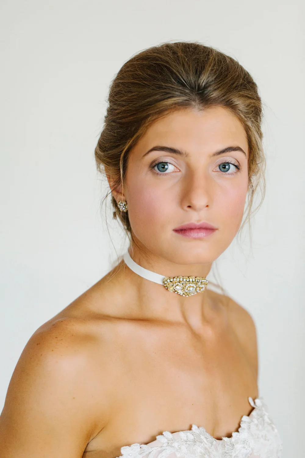 Gold Pearl Wedding Choker Necklace | Lace Bridal Choker with Ribbon |  Victorian-Inspired  Edera Jewelry | Heirloom Lace Wedding Accessories