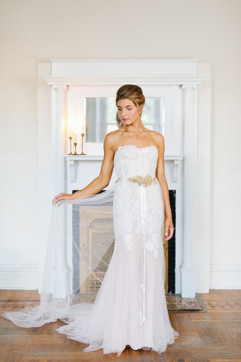 Couture Lace Detachable Wedding Dress Train | Sheer Removable Bridal Train  | Gold, Blush Pink  Edera Jewelry | Heirloom Lace Wedding Accessories