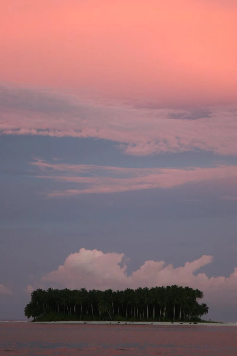 atoll at sunset