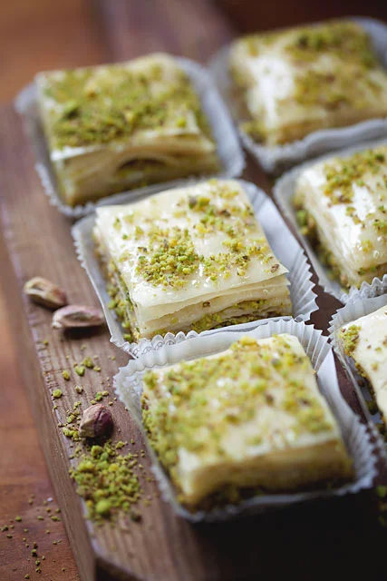Our signature Exquisite Pistachio Baklava, handmade, using only the finest ingredients. 