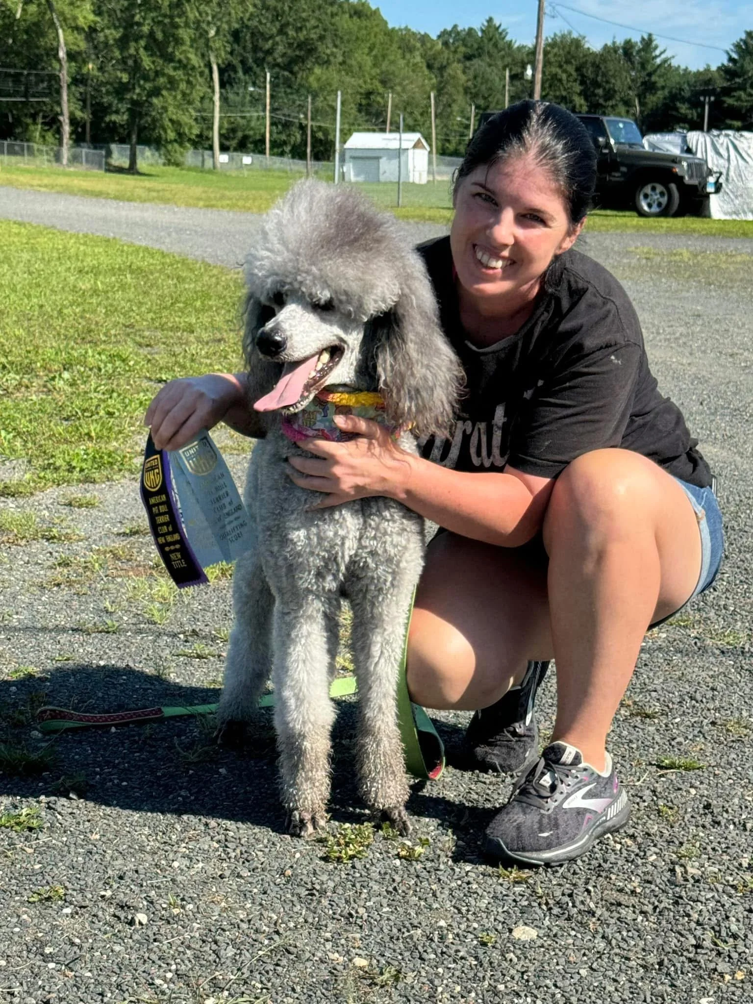 Alex & her standard poodle Figment