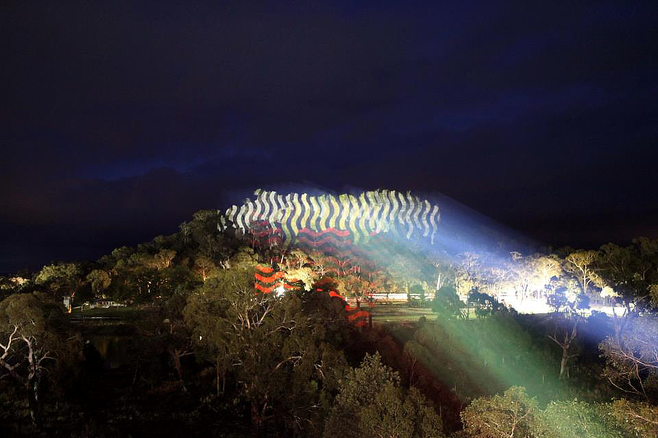 Bruce Springsteen performance at Hanging Rock, Large format slide projection, projected with Nick Azidis, 2013