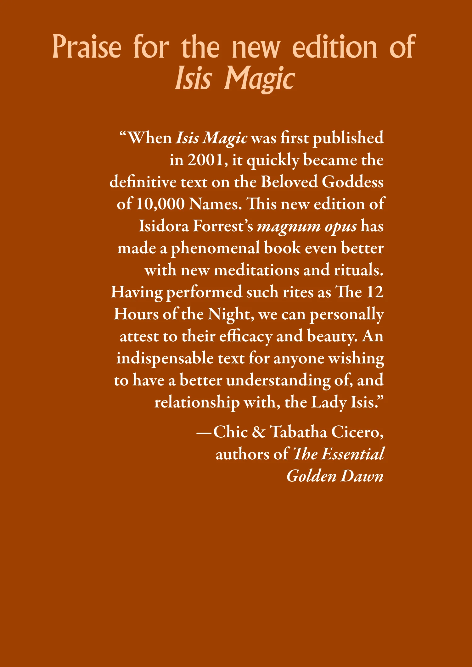 Chic-Cicero-and-Tabatha-Cicero-review-Isis-Magic
