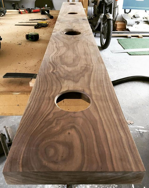 Hanging Walnut Light Fixture