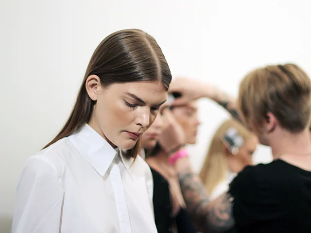 HOUGHTON | NEW YORK FASHION WEEK | RTW SPRING 2015 Key Hair: Adam Markarian for Brian Bantry Photo courtesy of Oribe.com