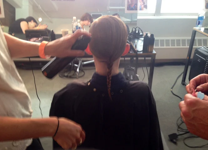 OSTWALD-HELGASON | NEW YORK FASHION WEEK | RTW SPRING 2015 | ORIBE HAIR CARE Key Hair: Ramona Eschbach for Jed Root. Oribe Hair Care Team. Kien Hoang for Oribe Hair Care. Yanin Colmenero | Umbrella Salon Photo by: Oribe.com