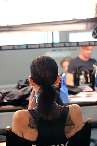  TIM COPPENS | NYFW | SS2015 | ORIBE HAIR CARE  Key Hair: Yannick D'IS. Hair: Oribe Hair Care Team, Kien Hoang for Oribe Hair Care. Nathan Nguyen | Umbrella Salon  Photos courtesy of Oribe.com 