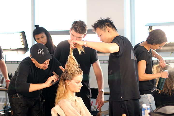  TIM COPPENS | NYFW | SS2015 | ORIBE HAIR CARE  Key Hair: Yannick D'IS. Hair: Oribe Hair Care Team, Kien Hoang for Oribe Hair Care. Nathan Nguyen | Umbrella Salon  Photos courtesy of Oribe.com 