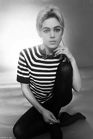   Edie Sedgwick (1960s)   “Edie is an iconic image for hair. Her blonde hairstyle was graphic and mod, portraying the ’60s era. She was like a gritty, New York version of Twiggy.”– Coby for Oribe Hair Care  