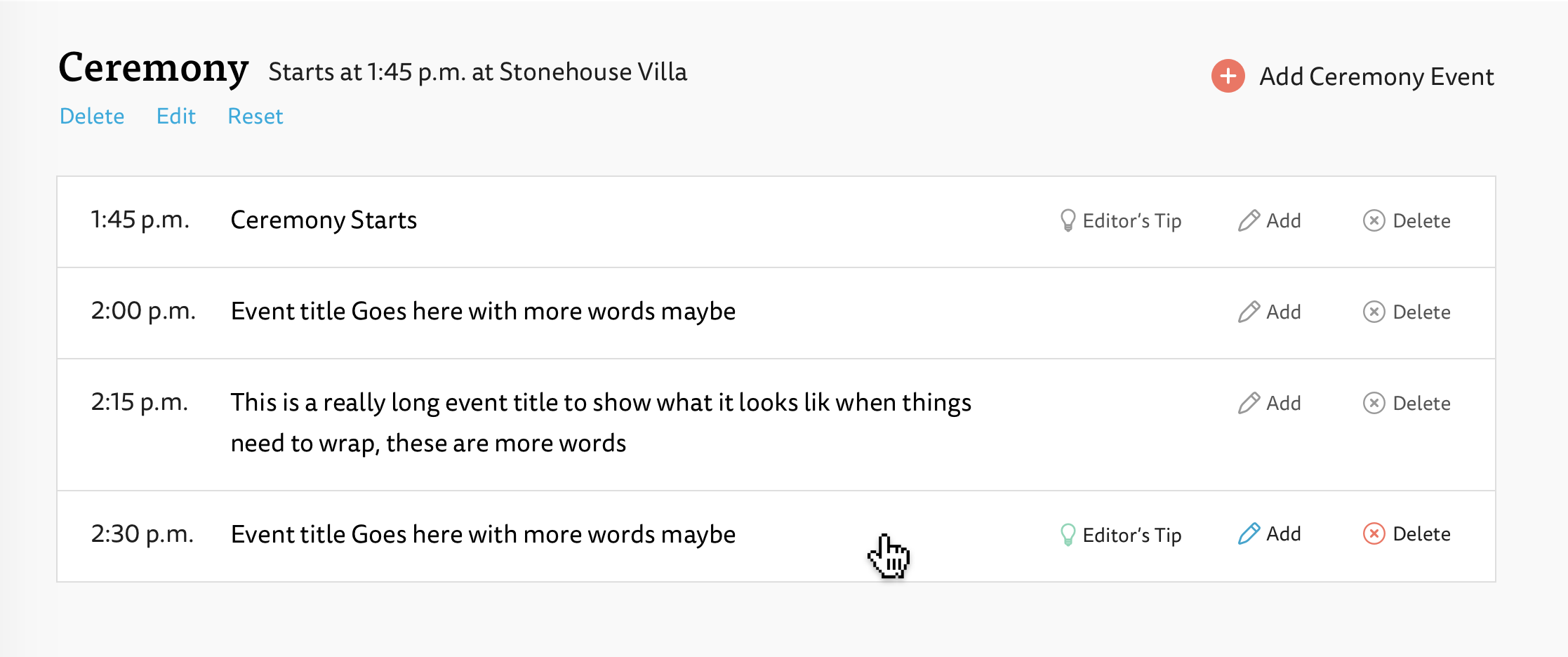 Even further iteration of timeline editing