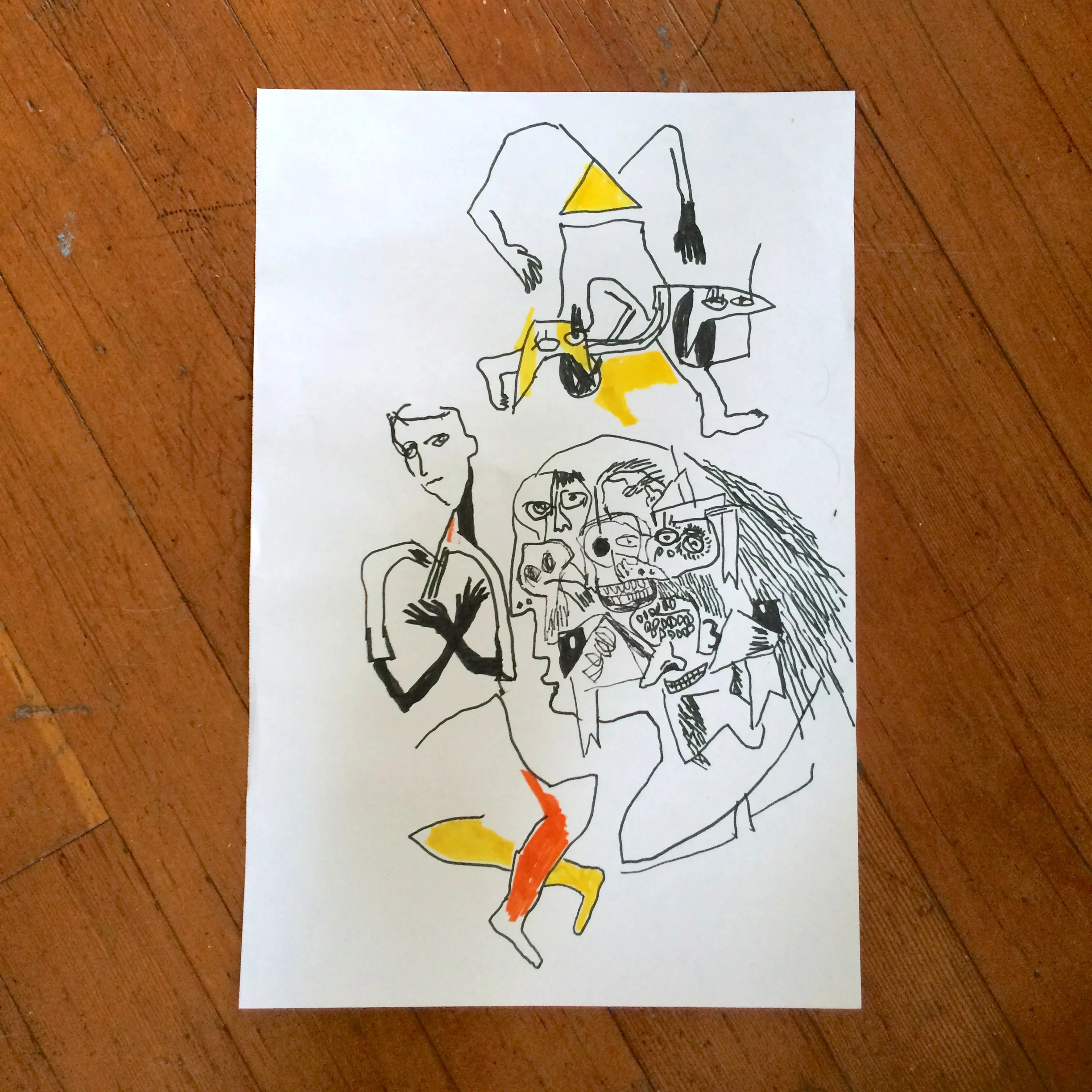 Gino Perez, Untitled (Doodle), 2002, marker on paper, 18 x 12 inches, $150