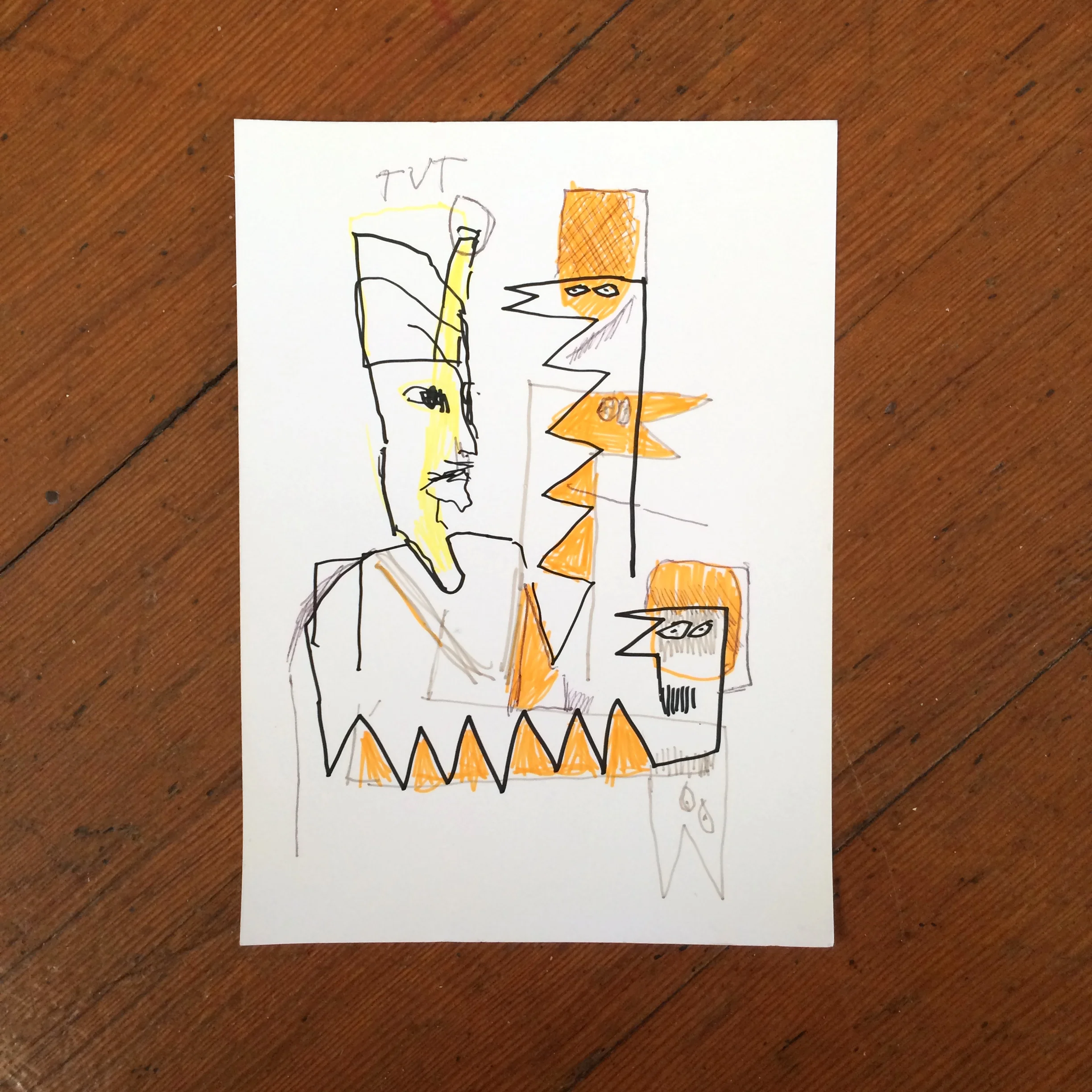 Gino Perez, Untitled (TVT), 2002, pencil and marker on paper, 7 x 5 inches, $50