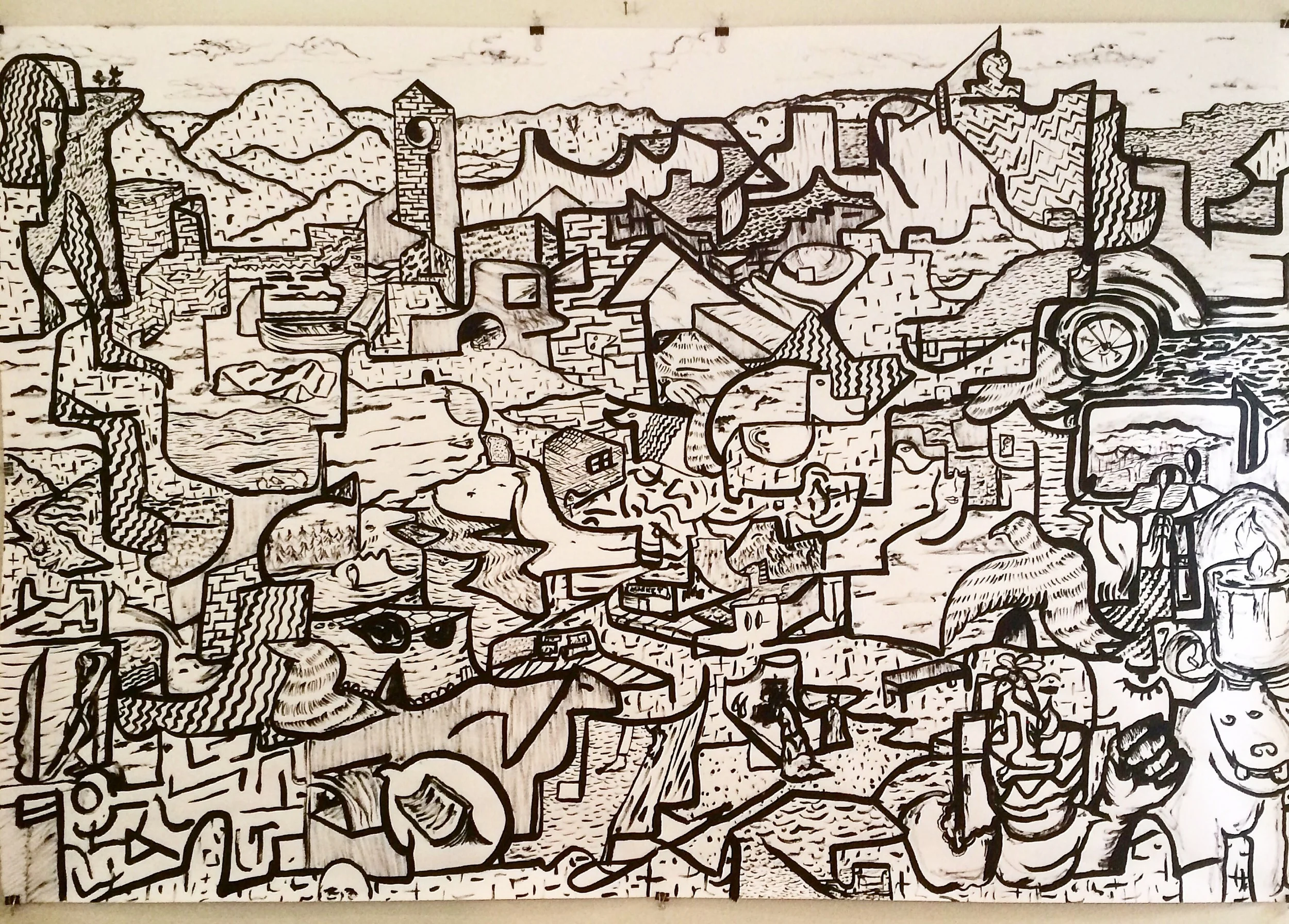 Alex Fatemi No Calendar, 2015 Acrylic and watercolor on paper 48 x 72 inches $550