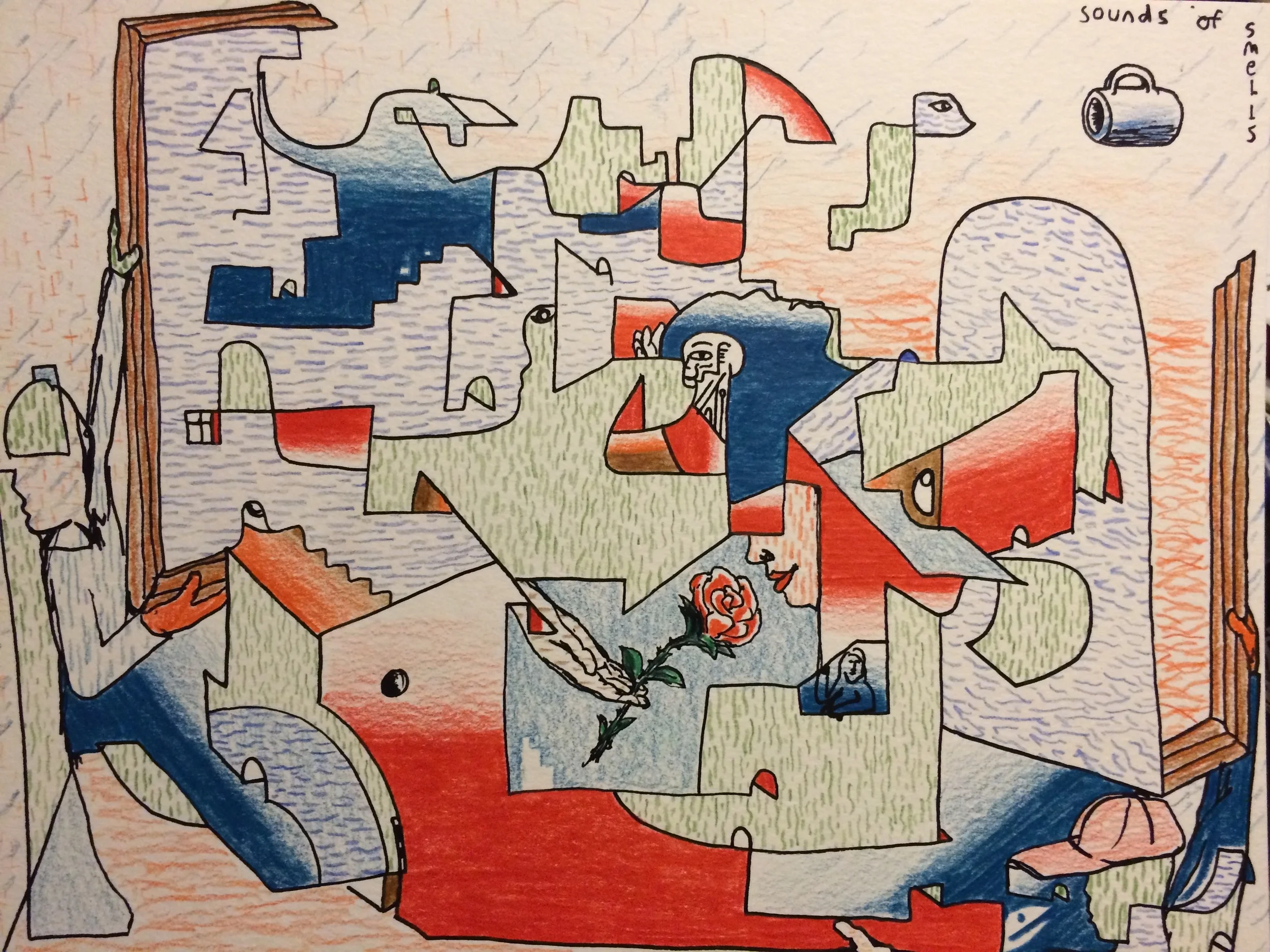 Alex Fatemi Sounds Of Smells, 2015 Color pencil on paper 9 x 12 inches $120