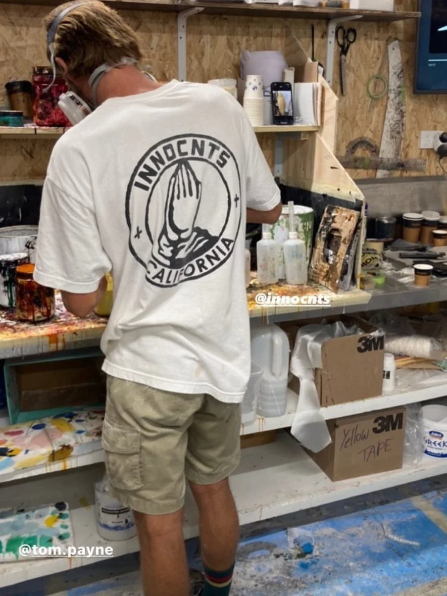 Sale week. No countdown timers or tricks. Just real people out in the world supporting INNOCNTS.

All photos are from you. The artists, surfers, skaters, shapers, parents, friends, travelers, and everyone who keeps this little brand moving forward.

