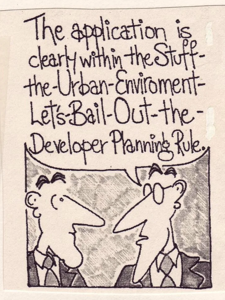 A 1991 comment by cartoonist John Lynch on official reactions to the bust in Sydney's development industry ( Australian Society August 1991)