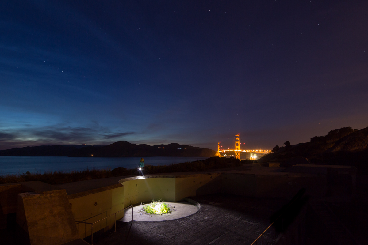 Battery Godfrey, San Francisco 15 seconds, f/9 @ ISO 1000 - Flashlight remained on for the duration of the exposure. 