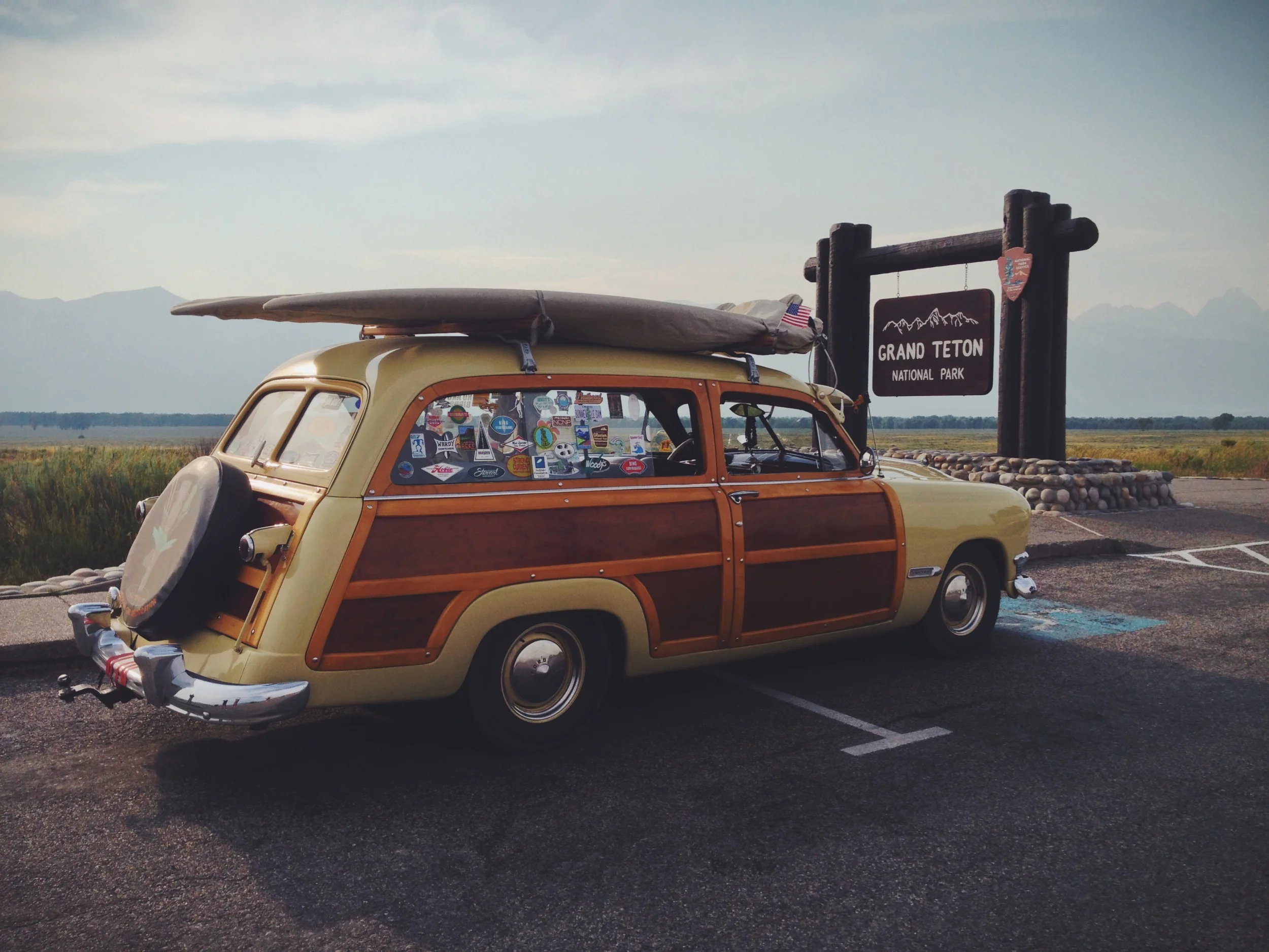 1950 Ford Woody entering the Park