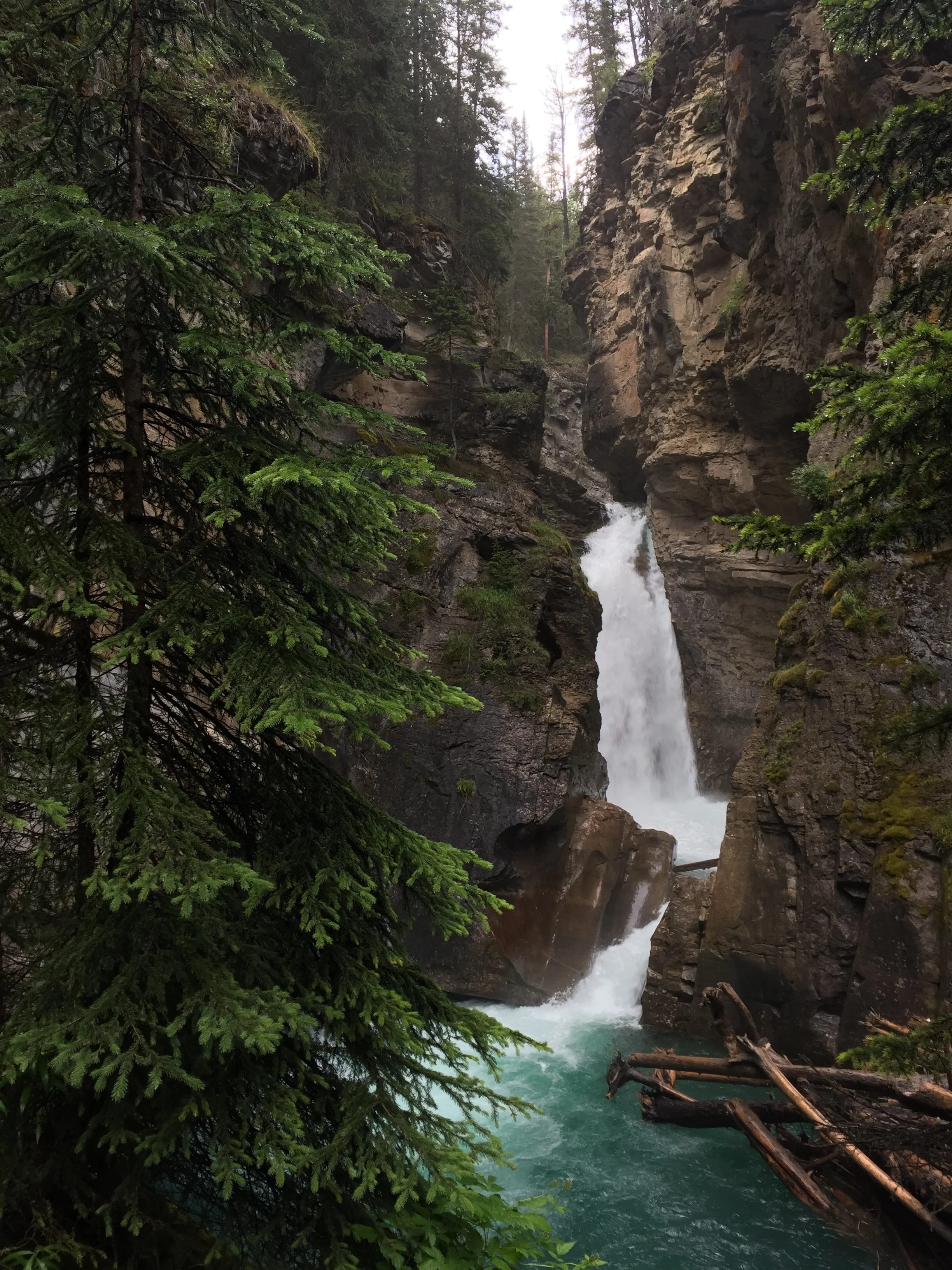 Lower Falls in Johnston Canyon, Banff National Park - iPhone image