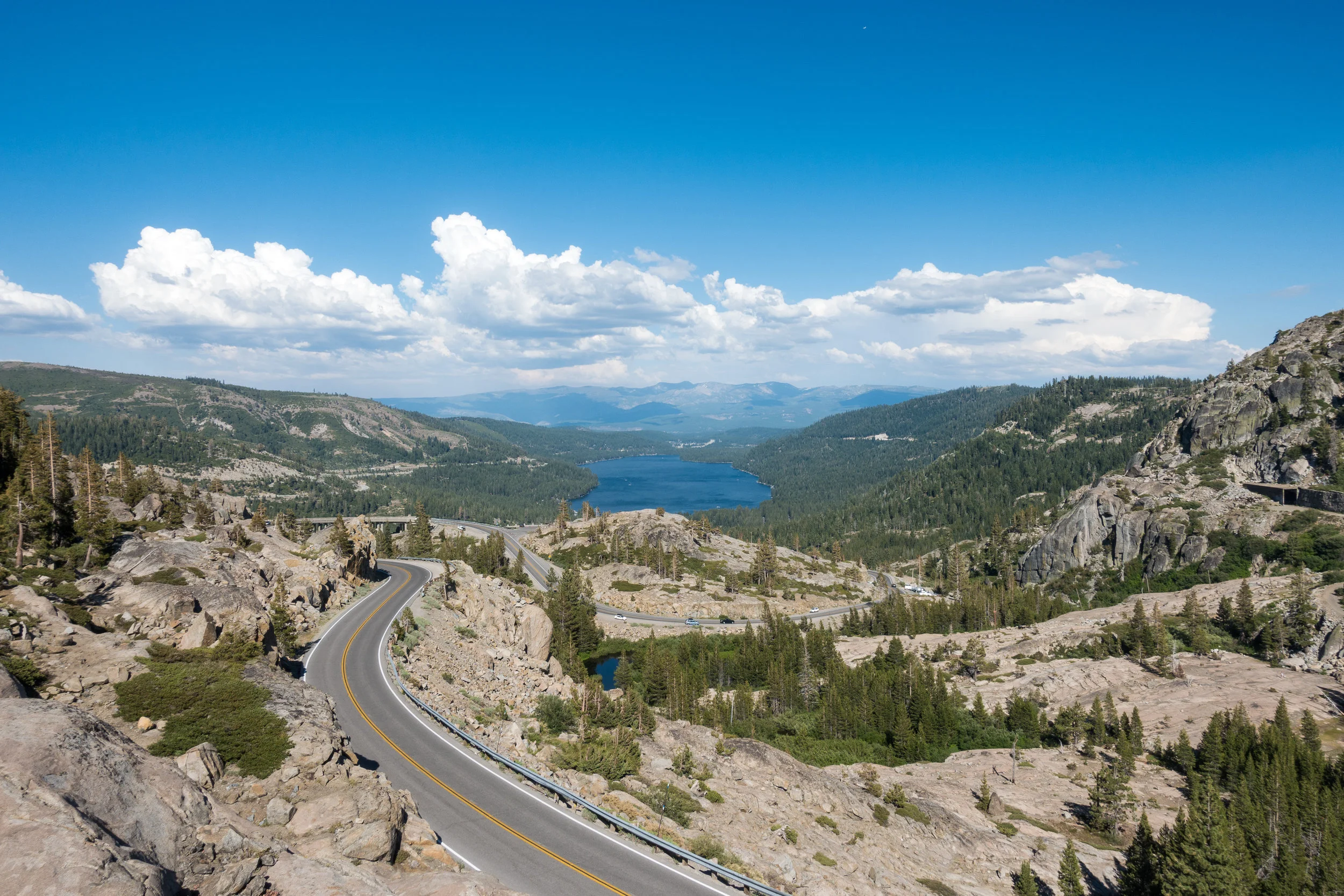 The highway at Donner Pass.